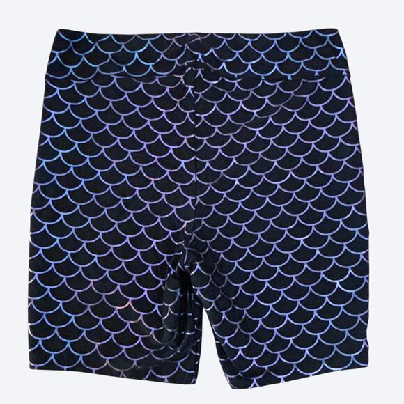 Torrid 2X Mermaid Scale Swim Set: Short Sleeve Top, Sleeveless Top, Bike Short - Picture 8 of 13